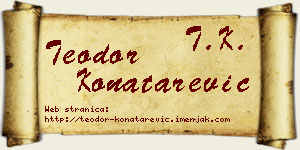Teodor Konatarević vizit kartica